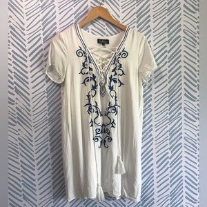 Lulus Down in Kokomo shift dress Tassel Lace tie Large